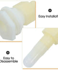 Close-up of High Temperature Resistant Plastic Hose Barb Drain Valve For Steam Sauna Units And Fumigation Machines Leak Proof Bulkhead Fitting Durable Water Drain Adapter For Easy No Fuss Steam Line Drainage Home Spa Equipment Replacement showing installation and disassembly features.