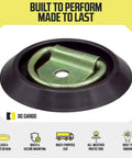 Heavy Duty Flush Mount D Rings 10 Pack Slick Flat Fit Rock Solid Galvanized Steel Trailer Cargo Tie Downs Pro Grade Surface Anchors Straight Up Secure 533 Lbs Working Limit For Trucks And Vans, close-up of flush mount design.