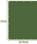 Diagram of a Heavy Duty Canvas Tarp 10x12 Feet with Rustproof Aluminum Grommets Every 24 Inches All Weather Ready Multipurpose Tarpaulin Cover