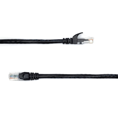RJ45 Cat 6 Ethernet Patch Cable 15 Feet Snagless Gold Plated Connectors Black Cable for PCs Routers