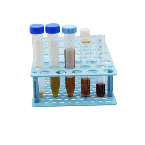 Three Pack Test Tube Rack With Fifty Wells, 16mm Hole Diameter, Holds 10ml And 15ml Centrifuge Tubes, Detachable Plastic Lab Stand