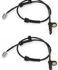 Premium Garage Approved Pair Of Front Abs Wheel Speed Sensors For 2008-2014 Nissan Rogue And 2007-2013 Nissan X Trail 2.5L No Sweat Drop In Bolt On Swap Quality Fix with black wiring.