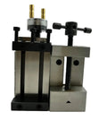 Heavy Duty Mini Vertical Slide With Quick Read Dial And Shop Tested Steel Vice For Bench Lathes angled view showcasing precision details.