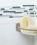 9 Inch Curved Bathroom Grab Bar With Integrated Corner Shelf In Brushed Nickel Heavy Duty Support Up To 500 Lbs