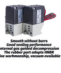 LXWHGSKFK Solenoid Valve Pneumatic Control Component VO307 Series close-up showing two units with black and silver finish.