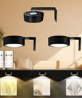 Smooth Dimming Battery Operated Picture Light With Remote Control For Wall Art Posters Frames Portraits Dartboards Custom Warm Neutral Cool Modes Easy Peasy Mounting Sharp Black Design Total Vibe Starter Pack showing battery lights above framed art.