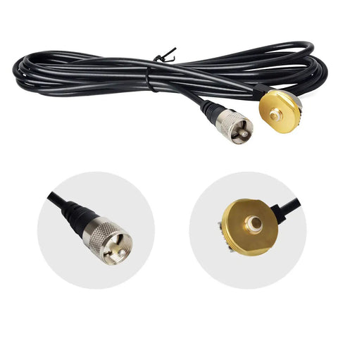 NMO Antenna Mount With 13ft RG58 Cable And L Shape Bracket, connectors detail, Low Profile Mobile Antenna Kit.