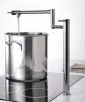 Deck Mount Pot Filler Faucet In Chrome Finish With Extension Shank And 20 Inch Dual Swing Joints Spout For Easy Kitchen Filling No Fuss Effort