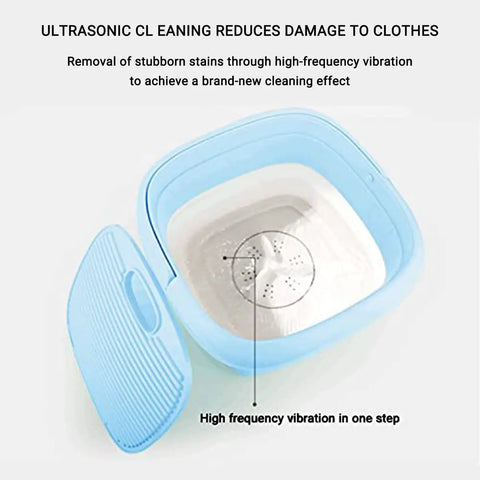 Compact Foldable Portable Washing Machine With Spin Dryer Bucket featuring high-frequency vibration for effective stain removal.