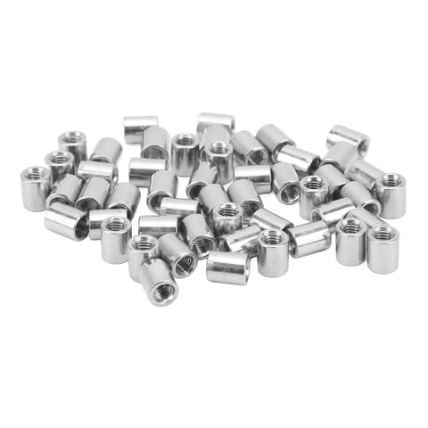 Ultimate 50-Piece M5 Threaded Coupling Nut Set Stainless Steel Round Connector Kit For Home Garage Pipe Repairs Heavy Machinery Fix It Up Fast, 50pcs
