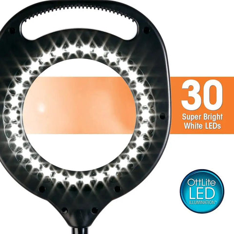 30 LED lights of the All In One Craft Lamp With Magnifier And LED Table Light Flexible Gooseneck Handy Desk Light For Fine Detail Work