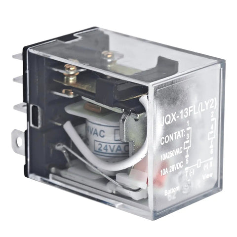 Two Pack General Purpose DPDT Power Relay 24VAC With 10A Contact Rating And 46mA Load Current At 60Hz for electric signal control