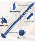 Go To 100 Piece Pocket Hole Screws Set For Woodworking featuring washer head, square drive, aggressive threads, self-tapping point