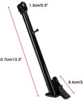 Heavy Duty Kick Stand For Hawk 250 XR150 TBR7 Dirt Bike Steel Motorcycle Side Stand Stable Upright Support For Off Road Rides 1 Piece Corrosion Resistant Mount Easy Install, black steel with measurements displayed