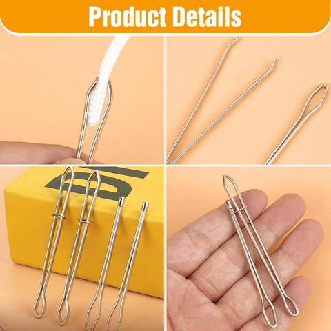 Effortless Drawstring Threader Clips Set For Hoodies Shorts And Pants 2024 New DIY Sewing Tool Kit with metal clips close-up