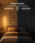 APPECK LED Wall Light 1 Pack, 15.8 Inch Plug in Wall Sconce RGBCW, Dimmable with timer function in a cozy bedroom setting.