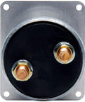Allstar Performance ALL80158 battery disconnect panel, black circular switch on metal plate with two copper terminals.