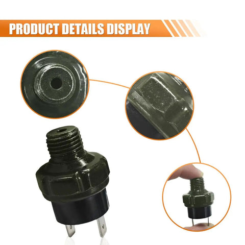 90 To 120 PSI Air Pressure Switch With One Quarter Inch NPT Thread For DC 24V Or 12V Air Compressors, Tank Or Air Horn Systems