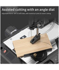 Powerful Desktop Scroll Saw For Snappy Wood Cuts With Dust Free Design And High Speed Motor Built Tough For weekend projects showing angle dial.
