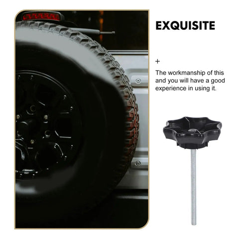 Universal Fit Spare Tire Clamp Bolt For Secure Mounting And No Fuss Installation Durable Hold Down Fastener shown with tire