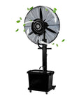 Heavy Duty 380W Misting Oscillating Fan 90 Degree Pivot Spray Cooling System With Atomization Mist Generator For Indoor Outdoor Usage, 26 inch fan with spray.