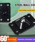 Peel Stick Self Adhesive Caster Wheels Universal Swivel Pulleys with steel ball core for 360 degree spin and load movement.
