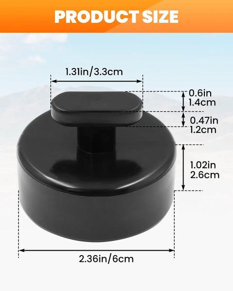 4 Pack Rubber Jack Pads For Corvette C5 C6 C7 C8 Non Slip Floor Jack Pucks with dimensions indicated, black rubber pad