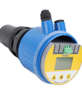 Ultrasonic Water Level Sensor With LCD Display, 4-20mA Output, DC24V, 0-10m Range, Blue Housing displayed at an angle