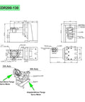 Technical drawing of Heavy Duty Hollow Rotary Actuator Featuring A Five Axis Electric Indexing Rotary Table For Cnc Workshops.