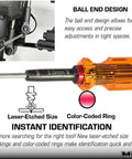 Gen 2 Amber Handle Metric Ball End Hex Screwdriver 2.0mm for RC, showing tip design, laser-etched size, amber handle, color-coded ring