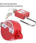 Heavy Duty Valve Lockout Safety Padlock For Home Gas And Water Meters With Adjustable Handwheel Fit That Snaps On Easily and Lock Box included.