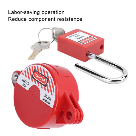 Heavy Duty Valve Lockout Safety Padlock For Home Gas And Water Meters With Adjustable Handwheel Fit That Snaps On Easily and Lock Box included.