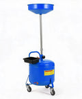 Hoguyexila 8 Gallon Portable Waste Oil Drain Tank Kit, Big Capacity Fluid Pickup Container With Pneumatic Pump For Quick Auto Garage Oil Changes And Vehicle Maintenance Jobs On Road, blue steel caster base