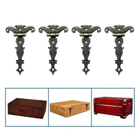 4 Pack Heavy Duty Zinc Alloy Antique T Hinges With Screws 69x113mm Bronze Finish For Barn Doors Cabinets And Wooden Boxes Built Tough