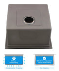 Anti-condensation undercoating detail of Undermount Workstation Kitchen Sink With Built In Accessories 15x19 Inch Single Bowl 16 Gauge