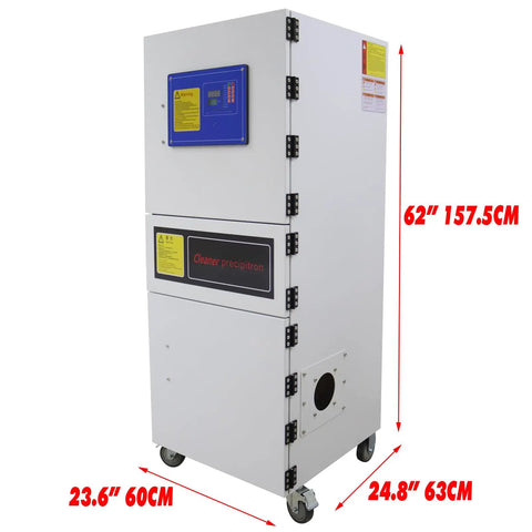 Industrial Pulse Dust Collector With PTFE Filter for 0.3 Micron Dust, 2.2 kW, white mobile unit with digital panel