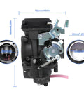 CV40 Carburetor Replacement Kit With Starter Valve Main Jets Slow Jets And Air Fuel Mixture Screw dimensions shown