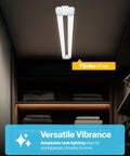 Six Pack Four Foot Linkable LED Shop Lights For Garage And Workshop, 4500 Lumens, 40 Watts, ceiling mounted in storage room