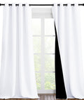 White Blackout Curtains 90 Inches Long Two Panels 46 Inches Wide Each Full Light Blocking Thermal Insulated Drapes For Nursery Hallway Villa With Easy Slide Grommets Kid Friendly in front of a window