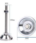 Hella Sturdy Heavy Duty Adjustable Leveling Feet Set Thick Carbon Steel Support Legs Quick Threaded Lifters with base and height details