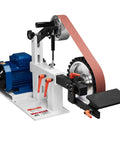 Top Shelf 72X2 Inch Belt Grinder And Sander With Variable Speed Vfd Controls 1500W 2Hp Motor showcasing grinding belt and motor.
