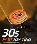 Solary induction heater coil around a rusty bolt being heated in a bench vise
