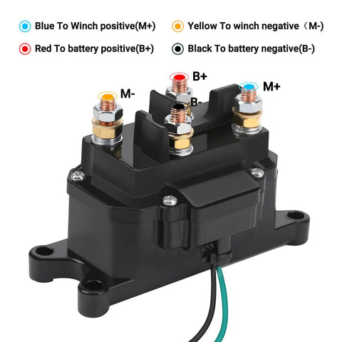Beefed Up 12V 250A Winch Solenoid Relay Contactor Replacement For ATV UTV Boat And 4x4 Vehicles 3000 To 5000lbs Winch
