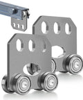 Two Pack Silent Four Wheel Beam Trolleys For Heavy Duty Hoist Installations Fits 1-5/8 Inch Wide Or Taller Strut Channel Durable Steel Construction With Top Push Technology For Easy Load Movement And Long Lasting Use