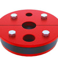 Built Tough Cast Iron Well Seal For Six Inch Casing With One And A Quarter Inch Single Drop Pipe, Red Finish, Top View