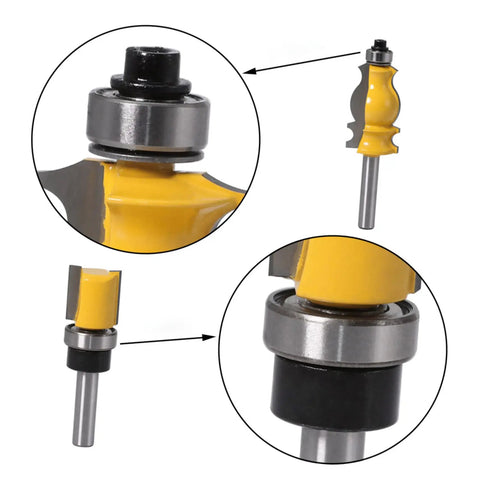 Top Mounted Ball Bearing Kit For Quarter Inch Router Bits Steel Bearings Replacement Guide For Router Milling Cutter
