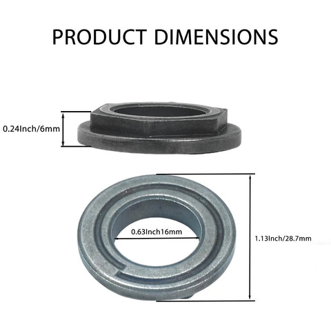 3 Pack Five Eighth Inch Hex Flange Bushing Replacement Set For 741-0656, 741-0656A, 941-0656, 941-0656A With ID Five Eighth Inch, OD Seven Eighths Inch, Quarter Inch Thick, Compatible With Oregon And MTD dimensions view