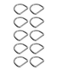 Beefy 316 Stainless Steel D Pull Buckle Set For Saltwater Marine Rigging And Boating Gear, Rugged Hardware Accessories For Ropes Chains And Straps, 10 Piece Pack, 10-piece pack