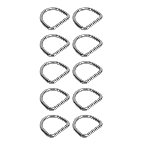 Beefy 316 Stainless Steel D Pull Buckle Set For Saltwater Marine Rigging And Boating Gear, Rugged Hardware Accessories For Ropes Chains And Straps, 10 Piece Pack, 10-piece pack