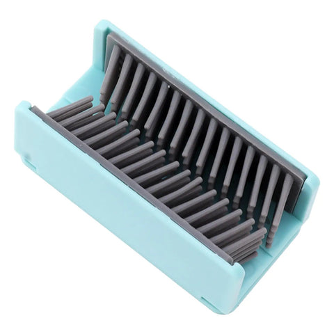 Reusable Silicone Hair Catcher Avoid Clogging Bathtub Drain, compact design with flexible bristle structure for trapping hair.